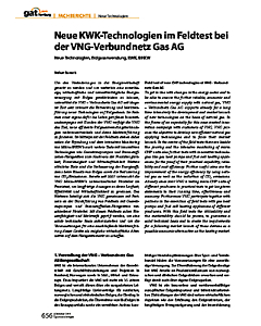 Neue KWK-Technologien im Feldtest bei der VNG-Verbundnetz Gas AG