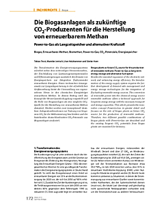 Die Biogasanlagen als zukünftige CO2-Produzenten für die Herstellung von erneuerbarem Methan