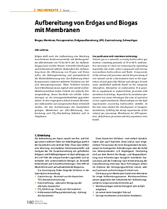 Aufbereitung von Erdgas und Biogas mit Membranen