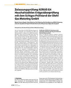 Zulassungsprüfung AERIUS G4 Haushaltszähler: Erdgasüberprüfung mit dem Echtgas-Prüfstand der Diehl Gas Metering GmbH