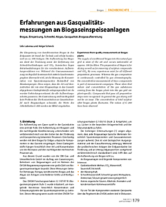 Erfahrungen aus Gasqualitätsmessungen an Biogaseinspeiseanlagen
