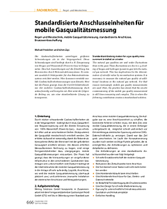 Standardisierte Anschlusseinheiten für mobile Gasqualitätsmessung