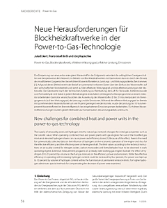 Neue Herausforderungen für Blockheizkraftwerke in der Power-to-Gas-Technologie