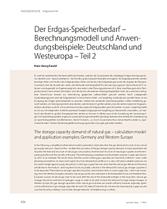 Der Erdgas-Speicherbedarf – Berechnungsmodell und Anwendungsbeispiele: Deutschland und Westeuropa – Teil 2