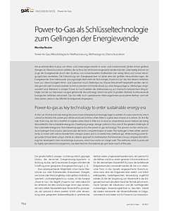 Power-to-Gas als Schlüsseltechnologie zum Gelingen der Energiewende