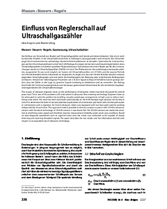 Einfluss von Reglerschall auf Ultraschallgaszähler