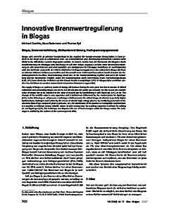 Innovative Brennwertregulierung in Biogas