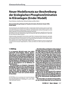 Neuer Modellansatz zur Beschreibung der biologischen Phosphorelimination in Kläranlagen (Emder Modell)