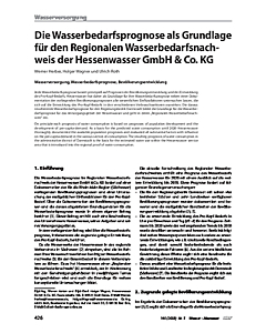 Die Wasserbedarfsprognose als Grundlage für den Regionalen Wasserbedarfsnach-weis der Hessenwasser GmbH & Co. KG