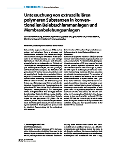 Untersuchung von extrazellulären polymeren Substanzen in konventionellen Belebtschlammanlagen und Membranbelebungsanlagen