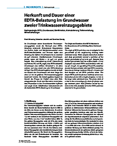 Herkunft und Dauer einer EDTA-Belastung im Grundwasser zweier Trinkwassereinzugsgebiete