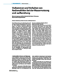 Vorkommen und Verhalten von Radionukliden bei der Wassernutzung und -aufbereitung