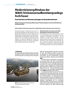Modernisierung/Neubau der SEBES Trinkwasseraufbereitungsanlage Esch/Sauer