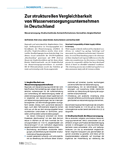 Zur strukturellen Vergleichbarkeit von Wasserversorgungsunternehmen in Deutschland