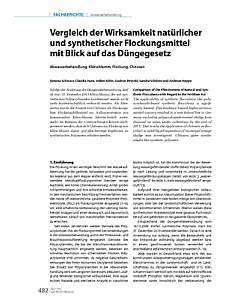 Vergleich der Wirksamkeit natürlicher und synthetischer Flockungsmittel mit Blick auf das Düngegesetz