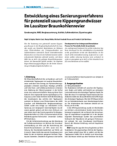 Entwicklung eines Sanierungsverfahrens für potenziell saure Kippengrundwässer im Lausitzer Braunkohlenrevier