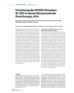 Umsetzung des DVGW-Hinweises W 1001 in einem Wasserwerk der RheinEnergie, Köln