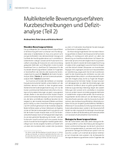 Multikriterielle Bewertungsverfahren: Kurzbeschreibungen und Defizit-analyse (Teil 2)