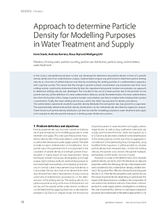 Approach to determine Particle Density for Modelling Purposes in Water Treatment and Supply