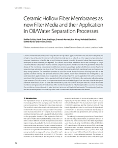 Ceramic Hollow Fiber Membranes as new Filter Media and their Application in Oil/Water Separation Processes