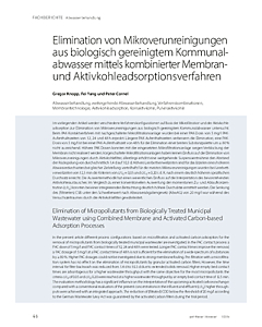 Elimination von Mikroverunreinigungen aus biologisch gereinigtem Kommunalabwasser mittels kombinierter Membran- und Aktivkohleadsorptionsverfahren