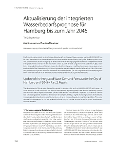 Aktualisierung der integrierten Wasserbedarfsprognose für Hamburg bis zum Jahr 2045 - Teil 2