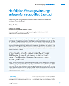 Notfallplan Wassergewinnungsanlage Mannsgrab (Bad Saulgau)