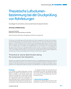 Theoretische Luftvolumenbestimmung bei der Druckprüfung von Rohrleitungen