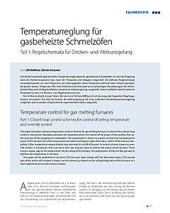 Temperaturreglung für gasbeheizte Schmelzöfen