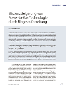 Effizienzsteigerung von Power-to-Gas-Technologie durch Biogasaufbereitung