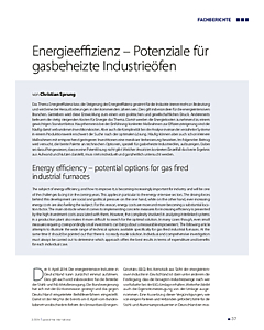 Energieeffizienz – Potenziale für gasbeheizte Industrieöfen