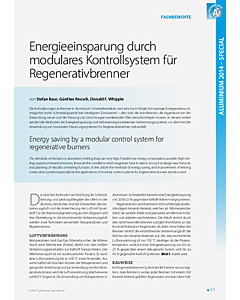 Energieeinsparung durch modulares Kontrollsystem für Regenerativbrenner