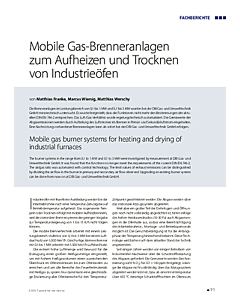 Mobile Gas-Brenneranlagen zum Aufheizen und Trocknen von Industrieöfen