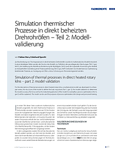 Simulation thermischer Prozesse in direkt beheizten Drehrohröfen – Teil 2: Modellvalidierung