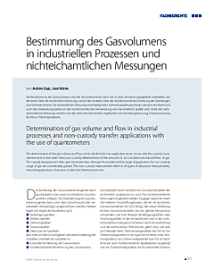 Bestimmung des Gasvolumens in industriellen Prozessen und nichteichamtlichen Messungen