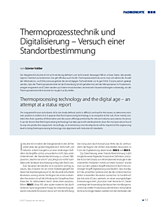 Thermoprozesstechnik und Digitalisierung – Versuch einer Standortbestimmung