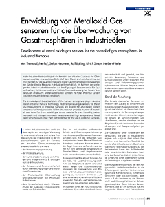 Entwicklung von Metalloxid-Gassensoren für die Überwachung von Gasatmosphären in Industrieöfen