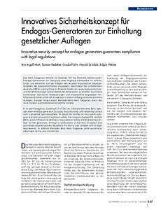 Innovatives Sicherheitskonzept für Endogas-Generatoren zur Einhaltung gesetzlicher Auflagen