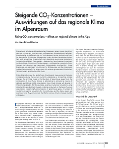 Steigende CO2-Konzentrationen - Auswirkungen auf das regionale Klima im Alpenraum