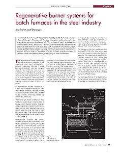 Regenerative burner systems for batch furnaces in the steel industry