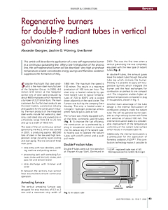 Regenerative burners for double-P radiant tubes in vertical galvanizing lines