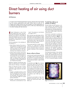 Direct heating of air using surface burners