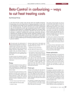 Beta-Control in carburizing, ways to cut heat treating costs