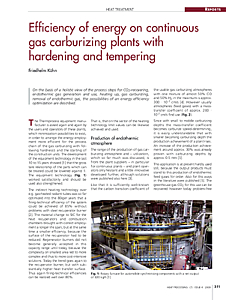 Efficiency of energy on continuous gas carburizing plants with hardening and tempering