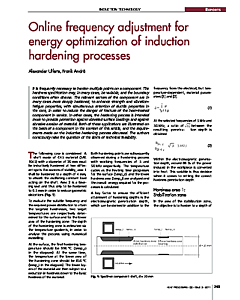 Online frequency adjustment for energy optimization of induction hardening processes