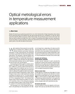 Optical metrological errors in temperature measurement applications