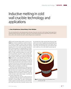 Inductive melting in cold wall crucible: technology and applications