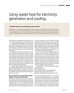 Using waste heat for electricity generation and cooling
