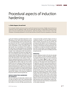 Procedural aspects of induction hardening