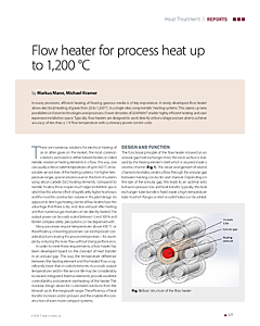 Flow heater for process heat up to 1,200 °C